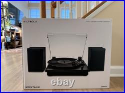 Victrola Montauk Bluetooth Turntable System Black Vinyl Record Player