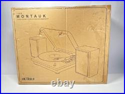 Victrola Montauk Vinyl Record Player, Farmhouse Walnut Finish