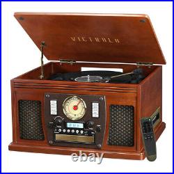 Victrola Navigator Bluetooth Record Player with Matching Record Stand (Mahogany)