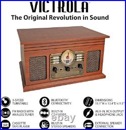 Victrola Nostalgic 6-in-1 Bluetooth Record Player & Multimedia Center with Built Victrola Nostalgic 6-in-1 Bluetooth Record Player & Multimedia Center with Built