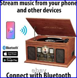 Victrola Nostalgic 6-in-1 Bluetooth Record Player & Multimedia Center with Built Victrola Nostalgic 6-in-1 Bluetooth Record Player & Multimedia Center with Built