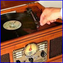 Victrola Nostalgic 6-in-1 Bluetooth Record Player & Multimedia Center with Built Victrola Nostalgic 6-in-1 Bluetooth Record Player & Multimedia Center with Built