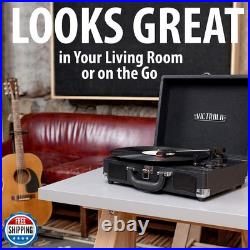 Victrola Parker Bluetooth Suitcase Record Player with 3-speed Turntable, Blac Victrola Parker Bluetooth Suitcase Record Player with 3-speed Turntable, Blac