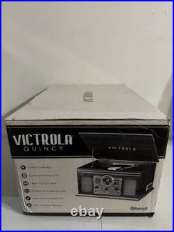 Victrola The Quincy 6-in-1 Bluetooth Record Player & Multimedia Center with B