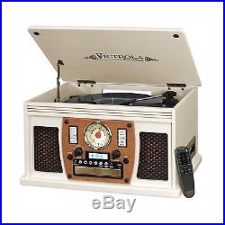 Victrola VTA-600BWT 7-in-1 Bluetooth Record Player with USB Recording White New
