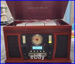 Victrola VTA-600B-ESP 8-in-1 Nostalgic Record Player with Turntable Espresso