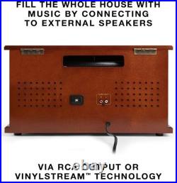 Victrola VTA-600B-ESP 8-in-1 Nostalgic Record Player with Turntable Espresso