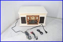 Victrola VTA-600B WH 8-in-1 Bluetooth Record Player Multimedia Center Stereo