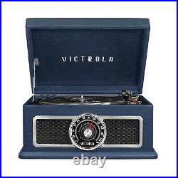 Victrola VTA-810B-BLU 4 in 1 Nostalgic Bluetooth Record Player Turntable, Blue