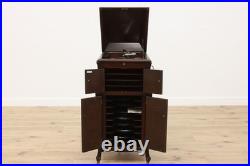 Victrola VV-XI Record Player Antique Oak Phonograph, Records #55626