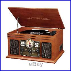Victrola Wooden 6-in-1 Nostalgic Record Player, Bluetooth, Turntable-Mahogany