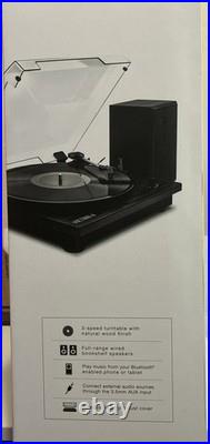 Victrola montauk bluetooth turntable vinyl record player system black