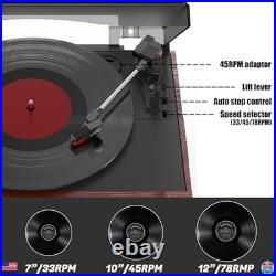 Vintage 10-in-1 Vinyl Record Player, Bluetooth, CD, Cassette, AM/FM, USB, Silver