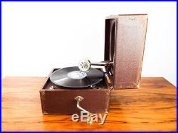 Vintage 1920s Decca Gramophone Trench Phonograph HMV Portable Record Player