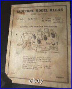 Vintage 1946 D-1645 Truetone Floor Model Pullout Record Player Radio Western Aut