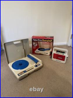 Vintage 1984 Fisher Price Phonograph Record & Cassette Tape Player Box Work READ Vintage 1984 Fisher Price Phonograph Record & Cassette Tape Player Box Work READ