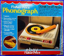 Vintage 1984 Fisher Price Phonograph Record Player Original Open Box