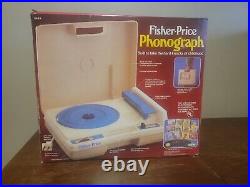 Vintage 1984 Fisher Price Phonograph Record Player With Box and Instructions