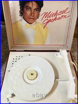 Vintage 1984 MICHAEL JACKSON VANITY FAIR PHONOGRAPH withBox Working Record Player