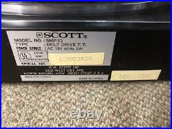 Vintage 1986 Scott Turntable Smp53 Belt Drive Auto Return Record Player