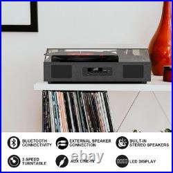 Vintage 3-Speed Bluetooth Vinyl Record Player Turntable with Built-in Stereo Spe