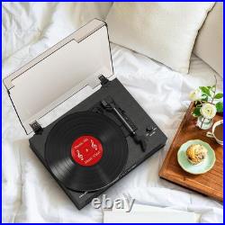 Vintage 3-Speed Bluetooth Vinyl Record Player Turntable with Built-in Stereo Spe