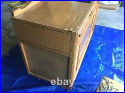 Vintage Airline 50-60's Stereo Console TUBE AM/FM Radio & Record Player +speaker