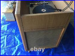 Vintage Airline 50-60's Stereo Console TUBE AM/FM Radio & Record Player +speaker