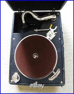 Vintage Antique Portable Swiss Thorens Windup Gramophone 78 rpm Record Player