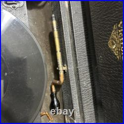 Vintage Antique Victrola Suitcase Record Player Hand Crank Portable Phonograph Vintage Antique Victrola Suitcase Record Player Hand Crank Portable Phonograph