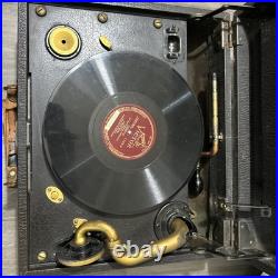 Vintage Antique Victrola Suitcase Record Player Hand Crank Portable Phonograph Vintage Antique Victrola Suitcase Record Player Hand Crank Portable Phonograph