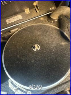 Vintage Birch Model 30 Phonograph Record Player Hand Crank, Working