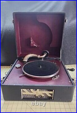 Vintage Black Portable Phonograph Record Player