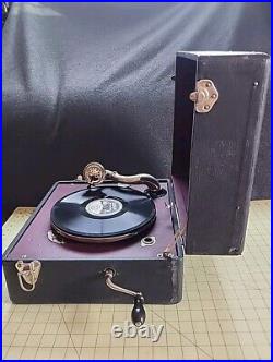 Vintage Black Portable Phonograph Record Player
