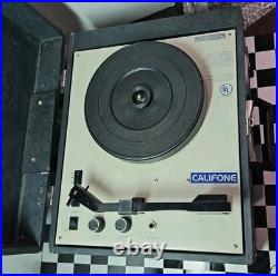 Vintage Califone 1010AV 3-Speed Phonograph Record Player Turns On