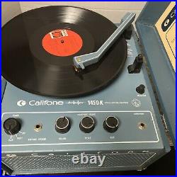 Vintage Califone 1450K Turntable Portable record player plays all sizes