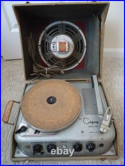 Vintage Califone Director Model 112V-7 Tube Record Player PA System RARE Working