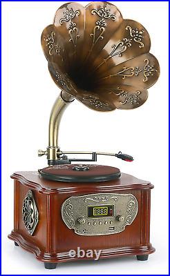 Vintage Classic Retro Phonograph Gramophone Vinyl Record Player Turntable
