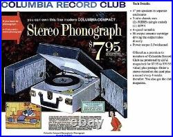 Vintage Columbia Ph7014s 4 Speed Stereo Tube Record Player Working Tested