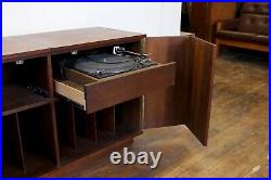 Vintage Danish Modern Teak Sideboard Credenza Cabinet With Record Player