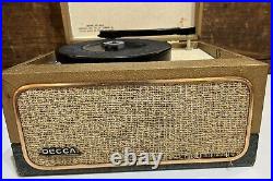 Vintage Decca Portable Record Player Model # DP-592A with INSTRUCTIONS! - UNTESTED