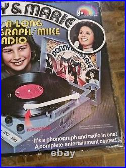 Vintage Donnie & Marie Sing a long Phonograph record player and radio with mic