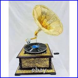 Vintage Gramophone Fully Functional Working Phonograph Win-up Record player