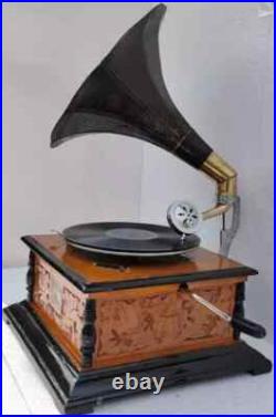 Vintage Gramophone, Fully Functional Working Phonograph, win-up record player