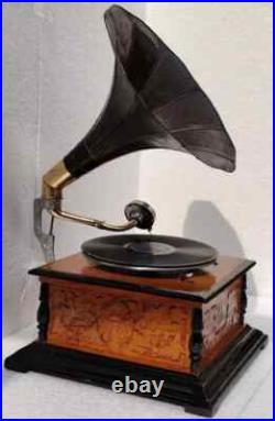 Vintage Gramophone, Fully Functional Working Phonograph, win-up record player