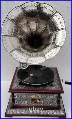 Vintage HMV Gramophone Fully Functional Wind-Up Phonograph Record Player