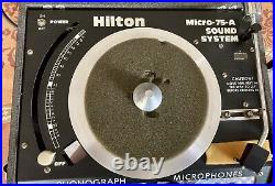 Vintage Hilton Micro 75A Turntable Record Player Portable Sound System Working