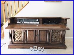 Vintage Magnavox Console Stereo Record Player Cassette Player Wood Cabinet