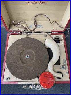 Vintage Melodier C-14-C Victrola style portable phonograph record player