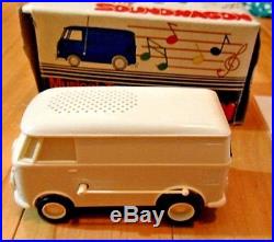 Vintage NOS TAMCO SOUNDWAGON 1970's White Volkswagen Bus Portable RECORD PLAYER